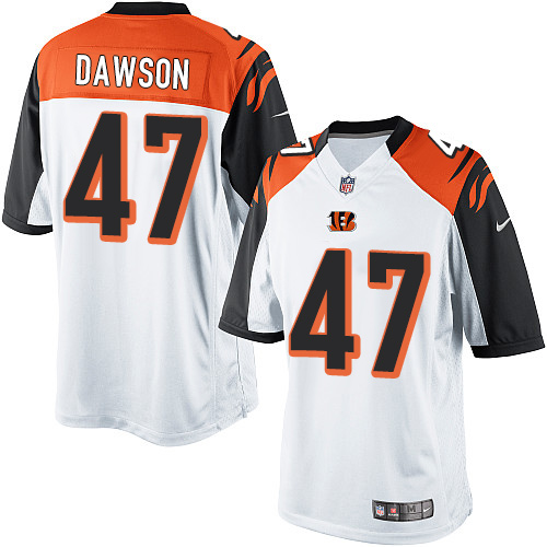 Men's Limited Paul Dawson Nike Jersey White Road - #47 NFL Cincinnati Bengals